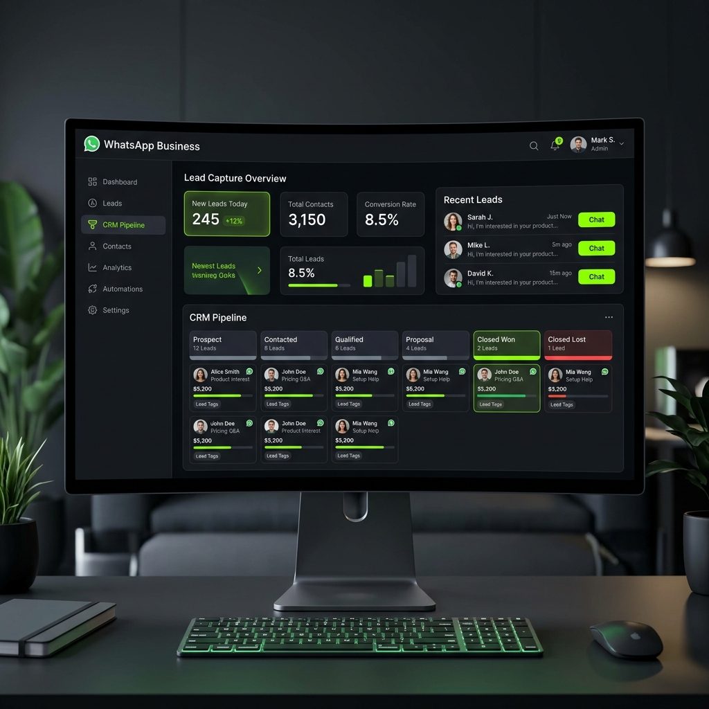 WhatsApp Business Dashboard Mockup