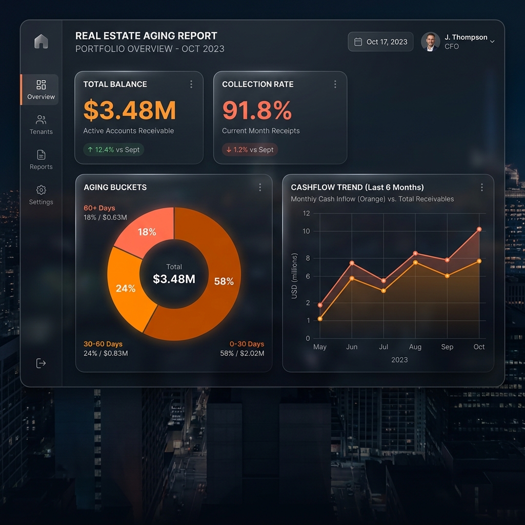 Real Estate Aging Report Dashboard Mockup
